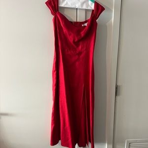 Reformation Bridgeton Linen Red Dress, size 4, worn once and dry cleaned!